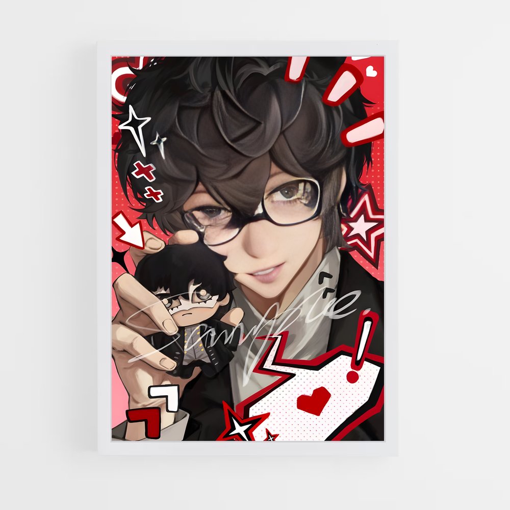 Poster Chat et Lunettes – affiche Persona 5 (vue 3)